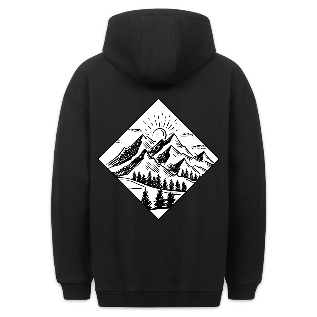 Berge portrait - Hoodie Unisex Rückendruck