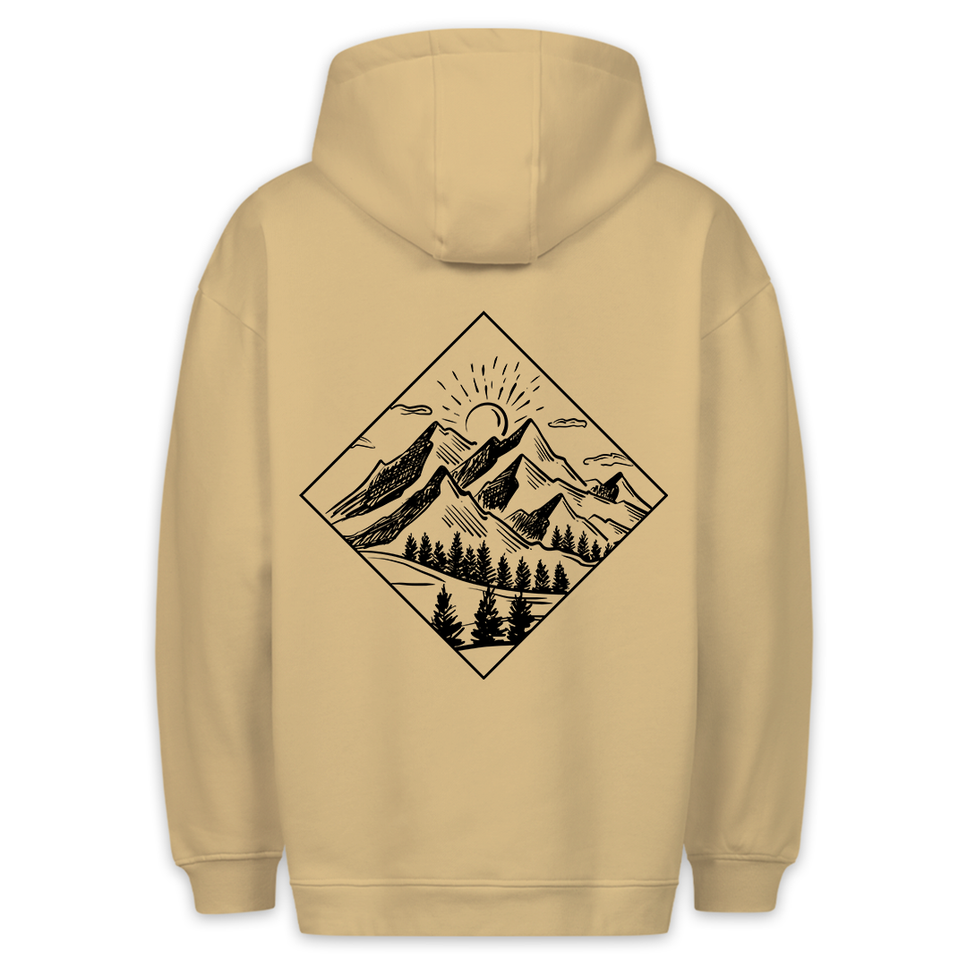 Berge portrait - Hoodie Unisex Rückendruck