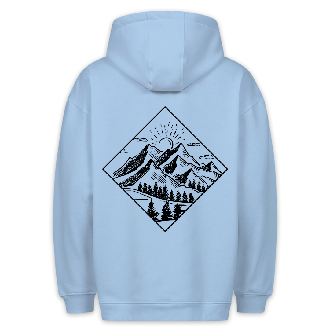 Berge portrait - Hoodie Unisex Rückendruck