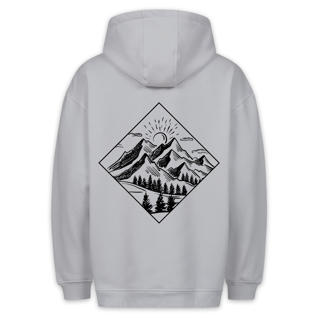 Berge portrait - Hoodie Unisex Rückendruck
