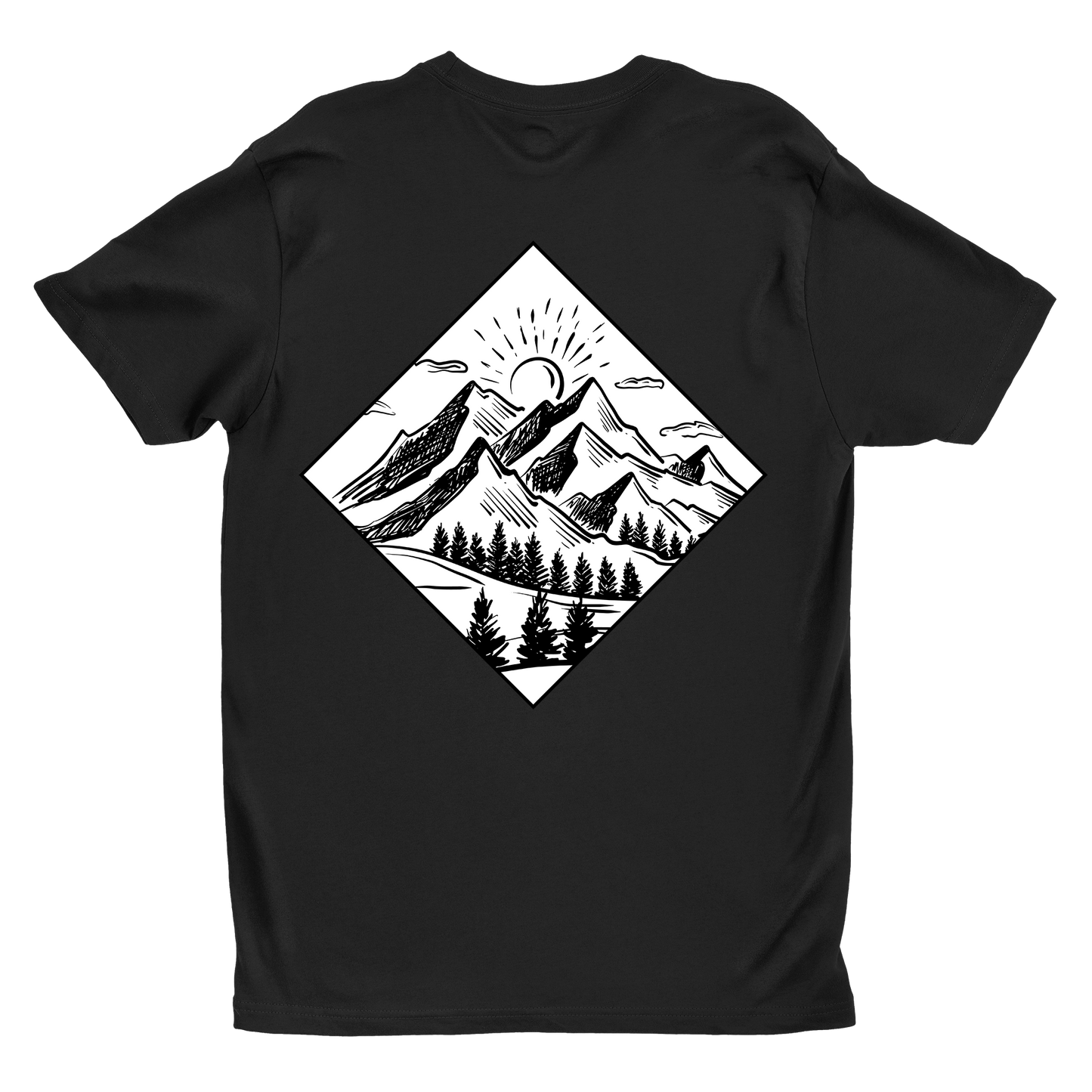 Berge portrait - Shirt Unisex Rückendruck