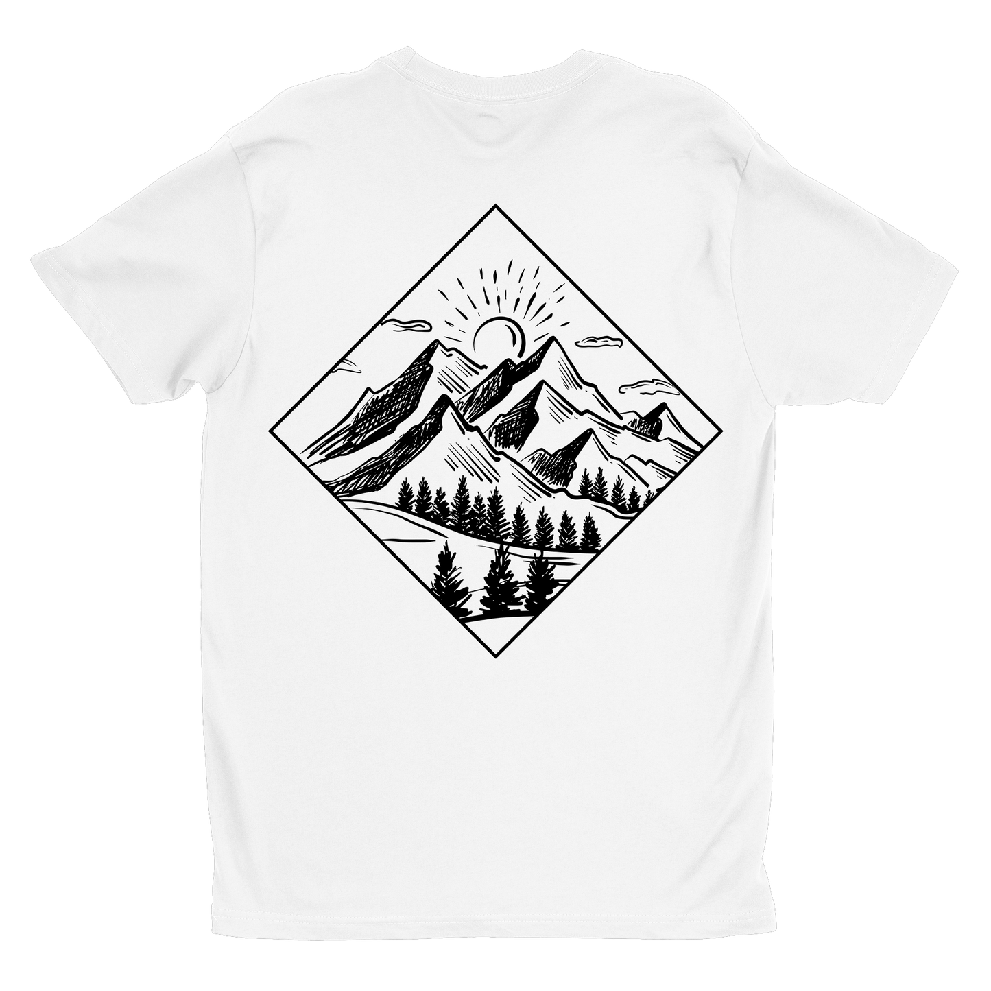 Berge portrait - Shirt Unisex Rückendruck