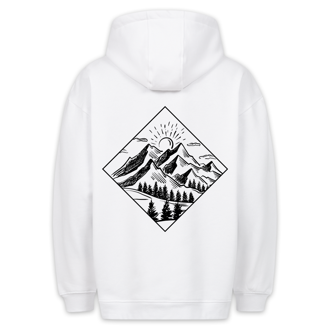 Berge portrait - Hoodie Unisex Rückendruck