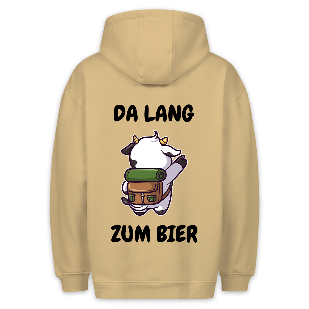 Da lang Kuh Bier - Hoodie Unisex Rückendruck