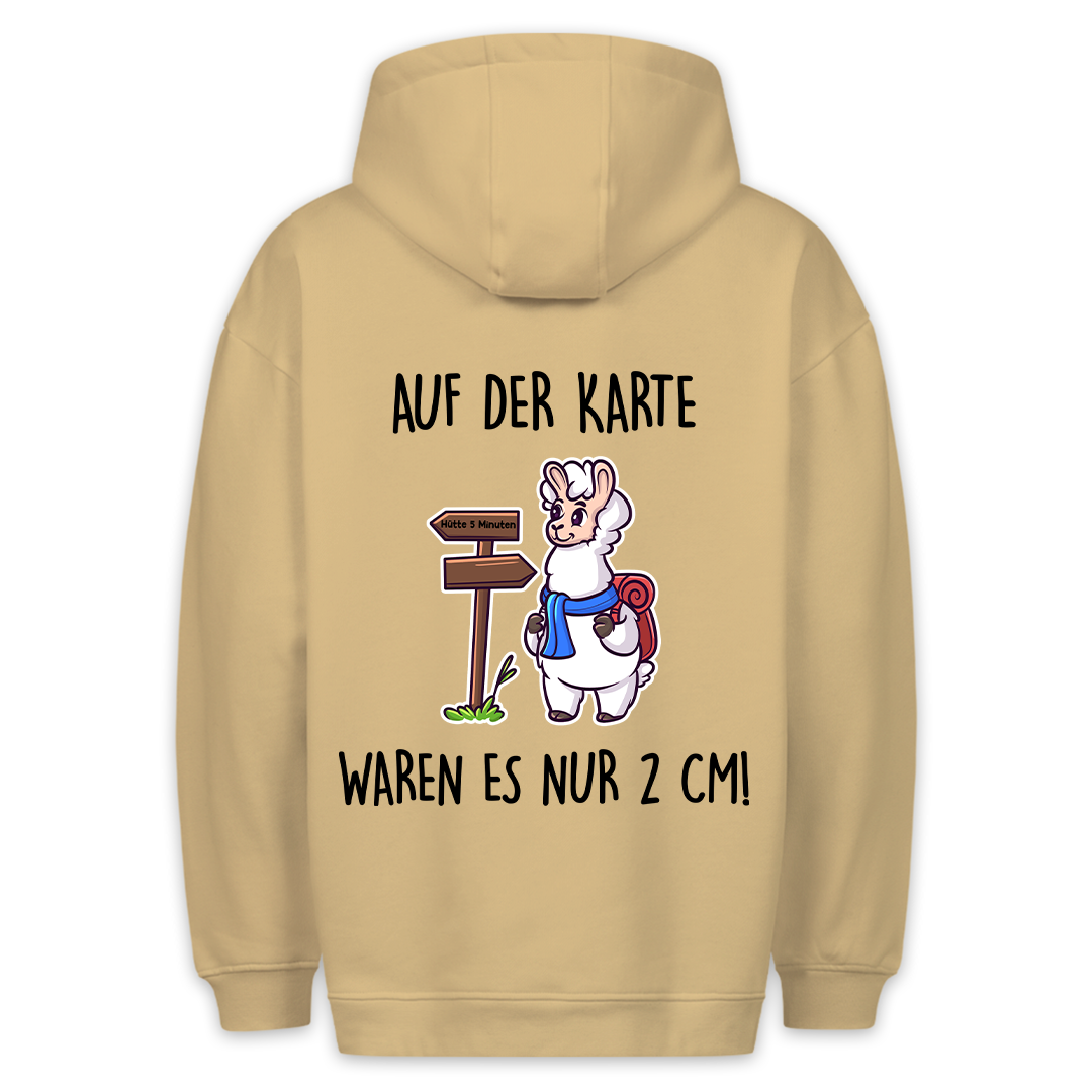 Karte Lama - Hoodie Unisex Rückendruck