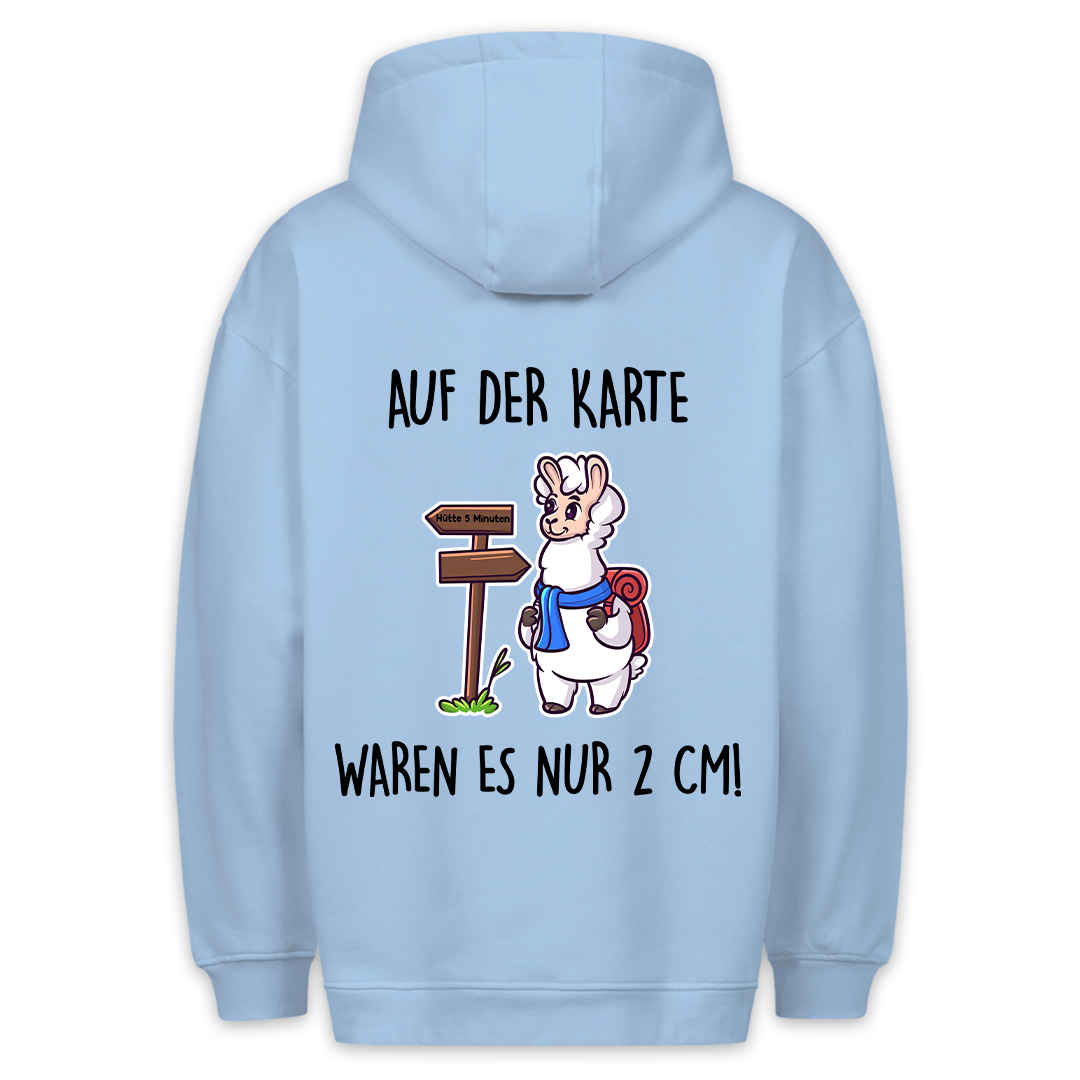 Karte Lama - Hoodie Unisex Rückendruck