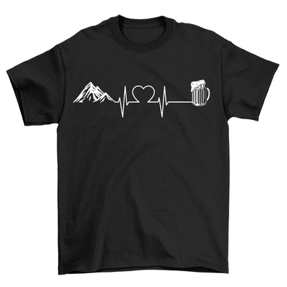 Berg-Bier-Herzschlag T-Shirt Unisex