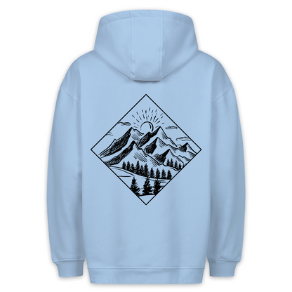 Berge portrait - Hoodie Unisex Rückendruck