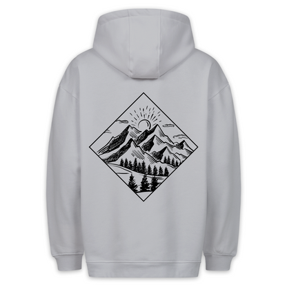 Berge portrait - Hoodie Unisex Rückendruck