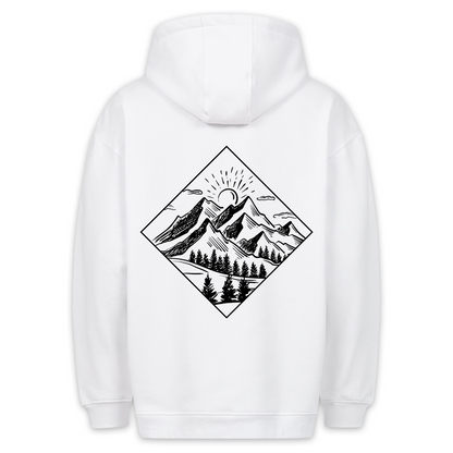 Berge portrait - Hoodie Unisex Rückendruck