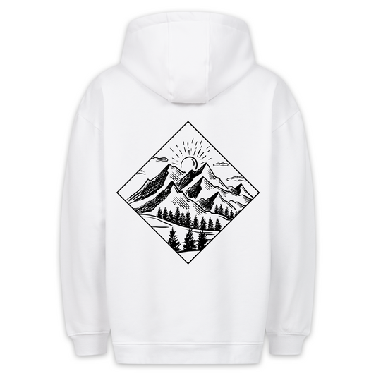 Berge portrait - Hoodie Unisex Rückendruck
