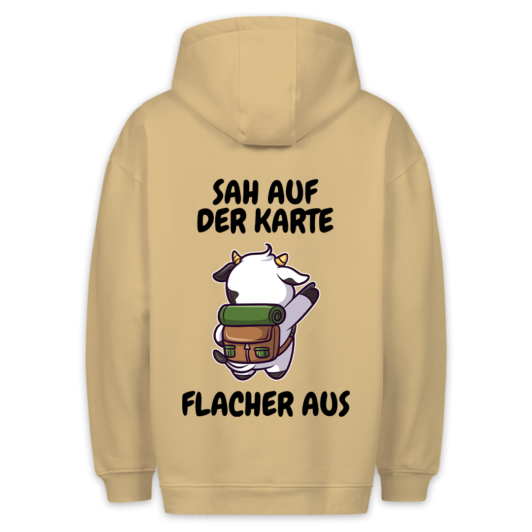 Karte Kuh - Hoodie Unisex Rückendruck