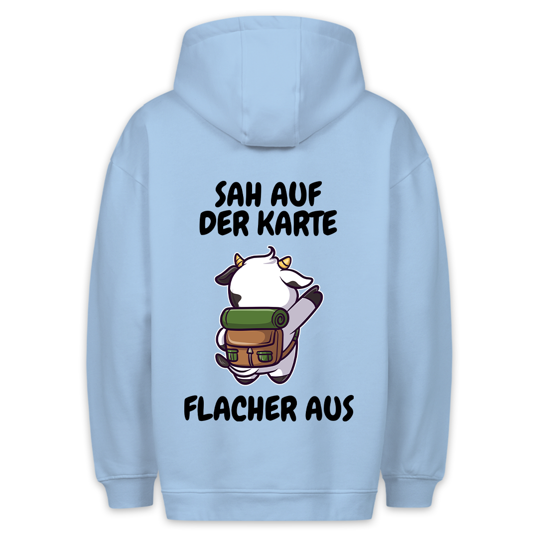 Karte Kuh - Hoodie Unisex Rückendruck
