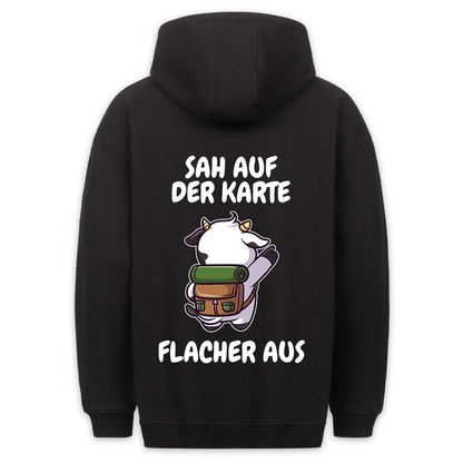 Karte Kuh - Hoodie Unisex Rückendruck