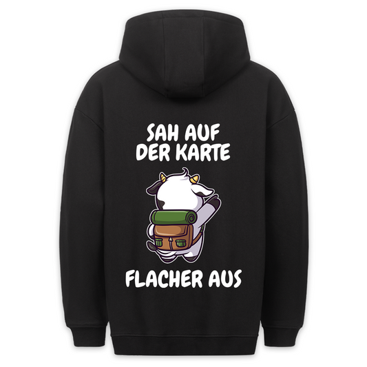 Karte Kuh - Hoodie Unisex Rückendruck