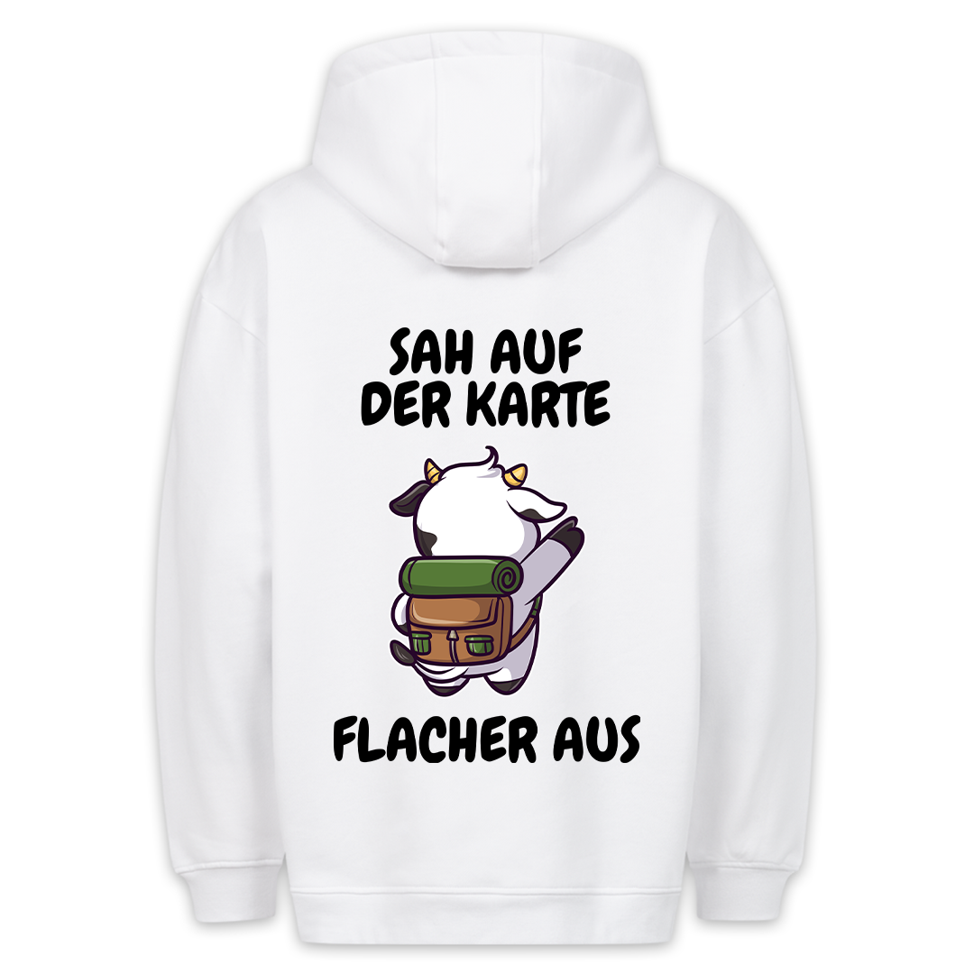 Karte Kuh - Hoodie Unisex Rückendruck