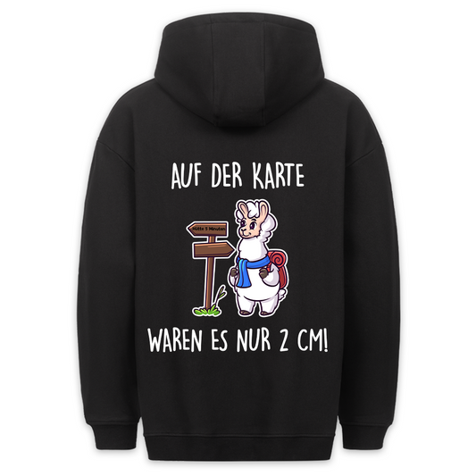 Karte Lama - Hoodie Unisex Rückendruck