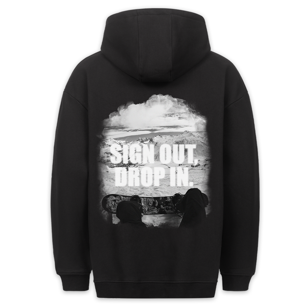 sign out drop in - Hoodie Unisex Rückendruck
