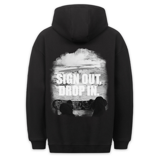 sign out drop in - Hoodie Unisex Rückendruck